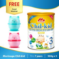 Morinaga Chil-kid 5 tins x 900g (free 1 Food Masher)