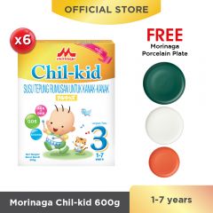Morinaga Chil-kid 6 boxes x 600g (free 1 Morinaga Porcelain Plate)