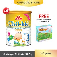 Morinaga Chil-kid 6 tins x 900g (free 1 Bunny Challenge Board Game)
