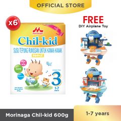 Morinaga Chil-kid 6 boxes x 600g (free 1 DIY Airplane Toy)