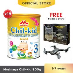 Morinaga Chil-kid 18 tins x 900g (free 1 Foldable Drone)