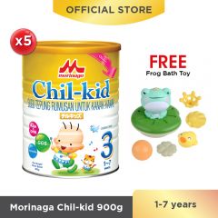 Morinaga Chil-kid 5 tins x 900g (free 1 Frog Bath Toy)