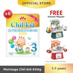 Morinaga Chil-kid 6 boxes x 600g (free 1 Kitchen Playset)
