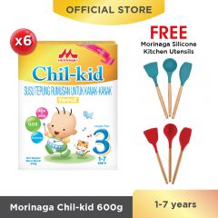 Morinaga Chil-kid 6 boxes x 600g (free 1 Morinaga Silicone Kitchen Utensils)