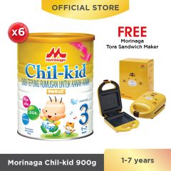 Morinaga Chil-kid 6 tins x 900g (free 1 Tora Sandwich Maker)