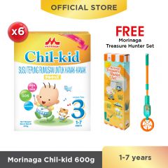 Morinaga Chil-kid 6 boxes x 600g (free 1 Morinaga Treasure Hunter Set)