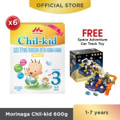 Morinaga Chil-kid 6 boxes x 600g (free 1 Space Adventure Car Track Toy)
